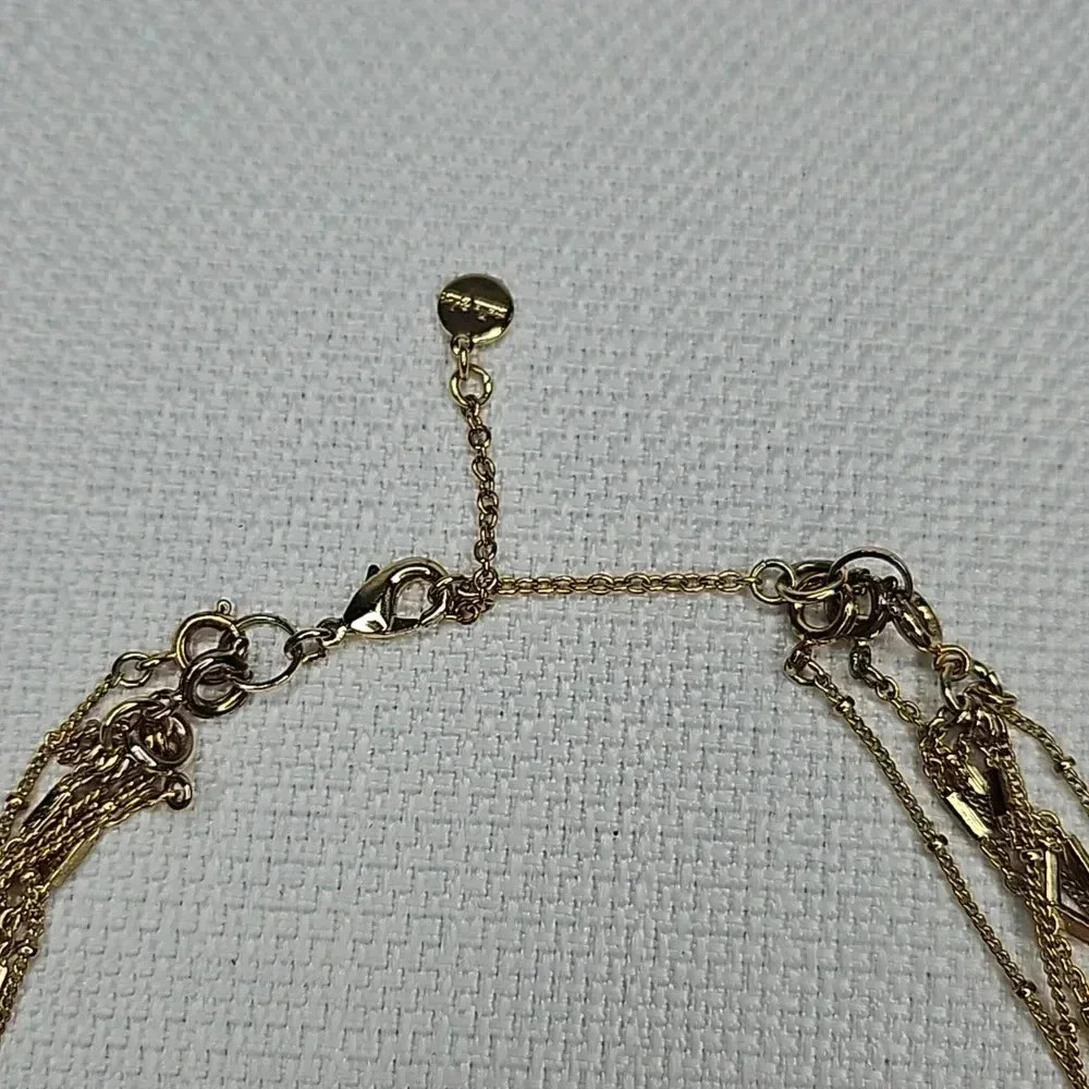 Retired Vintage Stella & Dot Tulum Tassel Necklace Gold Blue Beaded Versatile - Picture 7 of 16